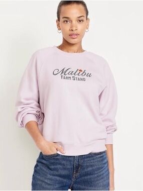 Old Navy Light Lavender "Malibu Farm Stand" Pullover Sweatshirt